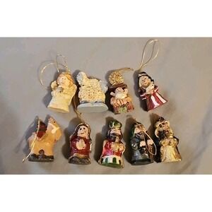 Miniature Nativity Christmas Tree Resin Ornaments 1.5" Lot of 9